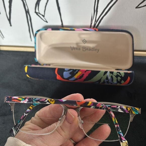 Vera Bradley butterfly flutter glasses case with lenses colorful funky fun - Picture 4 of 5